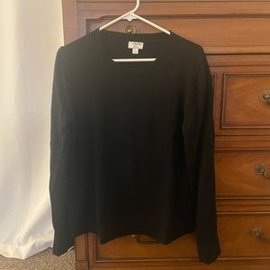 J Crew Black Teddie Cotton Wool Sweater
